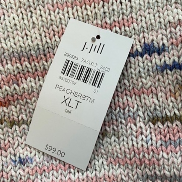 J.Jill Multi Colored Cotton Tunic Sweater - Picture 6 of 12